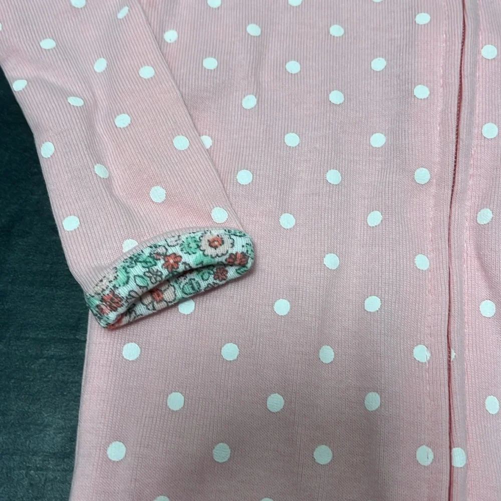 Carters Baby Full Zip Footed Body Suit Pink Polka Dot Fox NWT 24 months